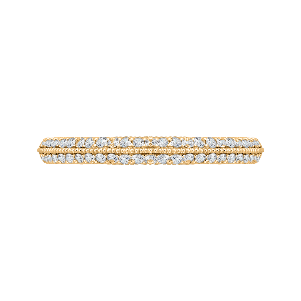 Round Diamond Half-Eternity Wedding Band in 14K Yellow Gold