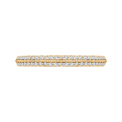 Round Diamond Half-Eternity Wedding Band in 14K Yellow Gold