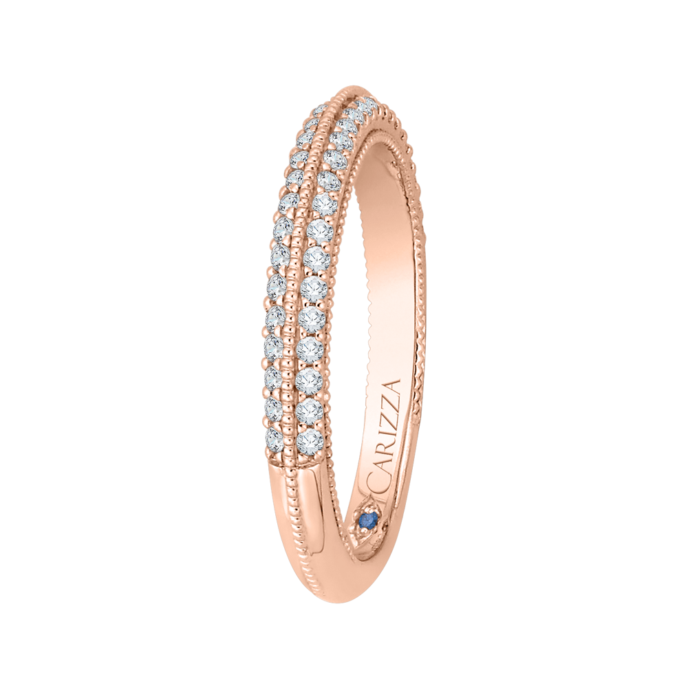 Round Diamond Half-Eternity Wedding Band in 14K Rose Gold