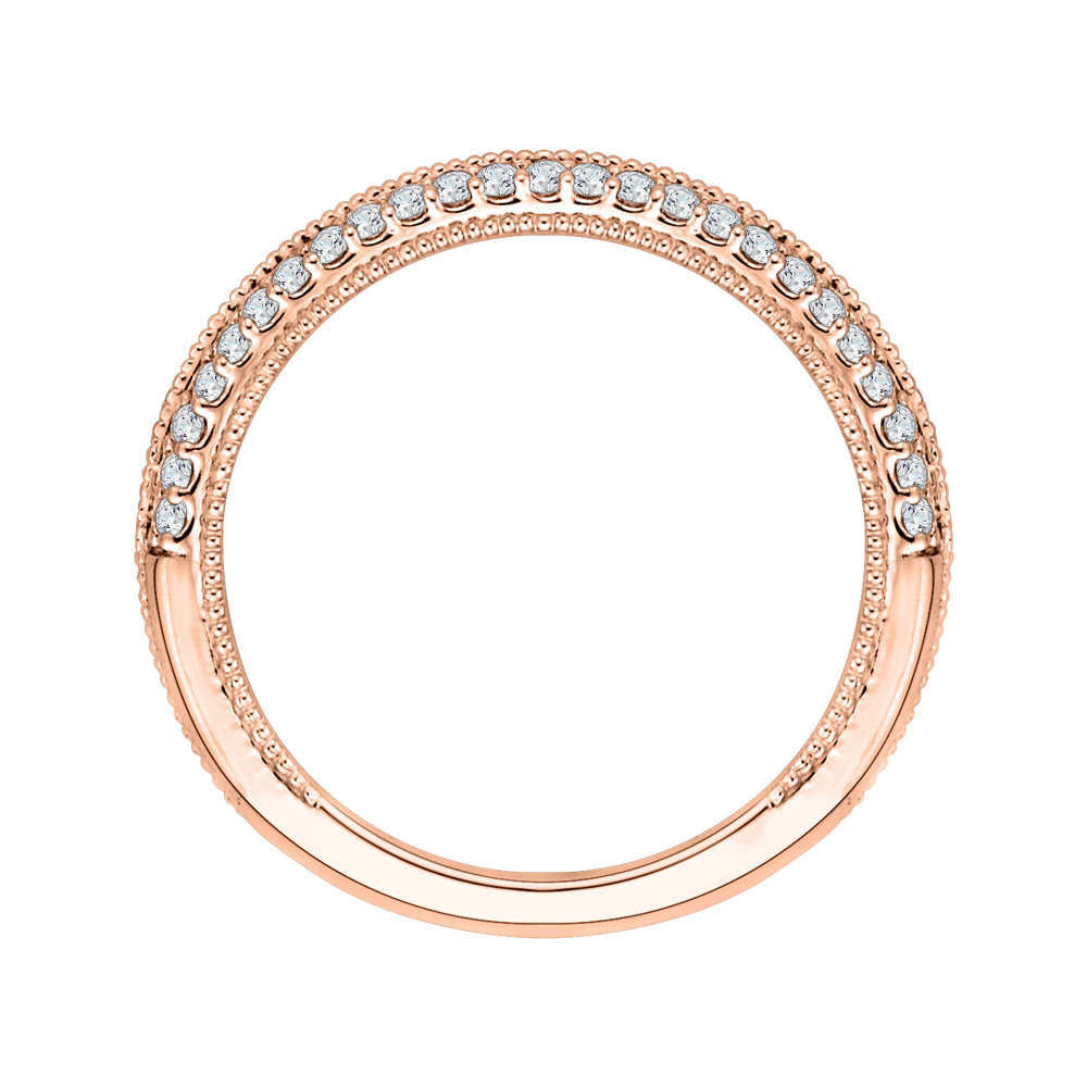 Round Diamond Half-Eternity Wedding Band in 14K Rose Gold