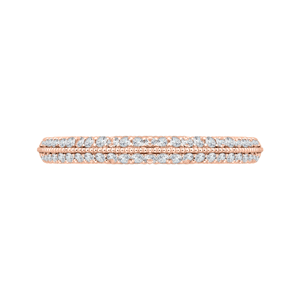 Round Diamond Half-Eternity Wedding Band in 14K Rose Gold