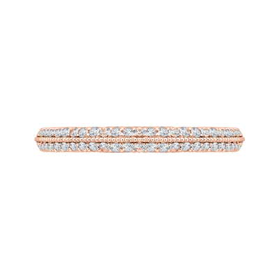 Round Diamond Half-Eternity Wedding Band in 14K Rose Gold