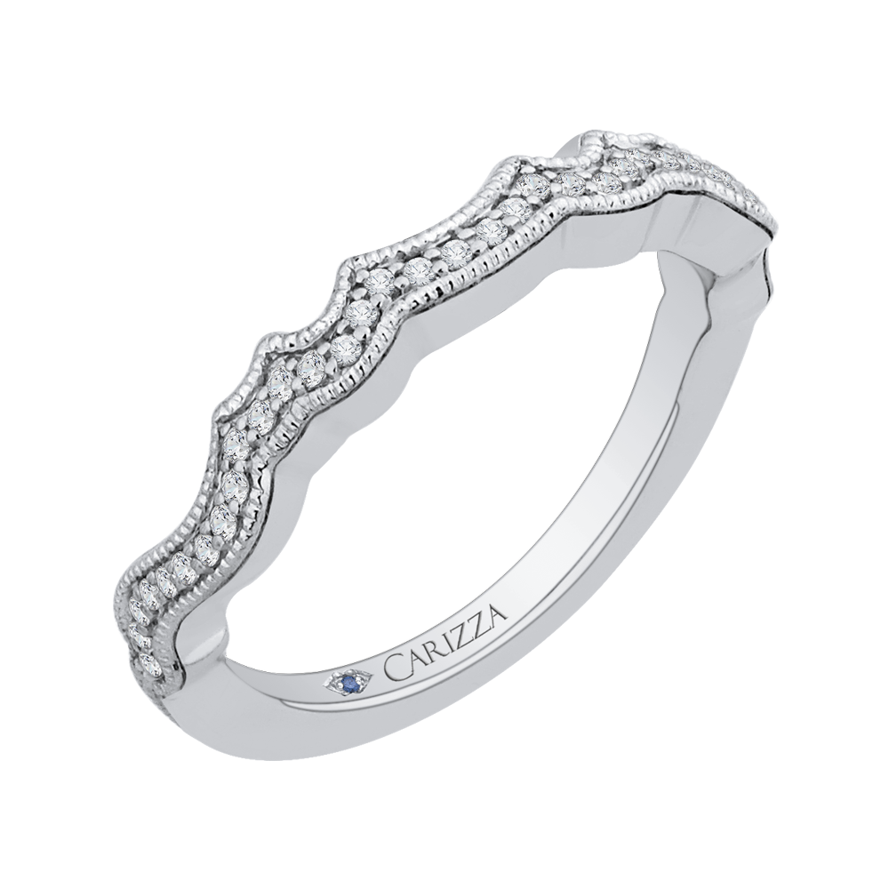 Round Diamond Wedding Band in 14K White Gold