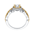 Round Diamond Halo Engagement Ring in 14K Two Tone Gold (Semi-Mount)