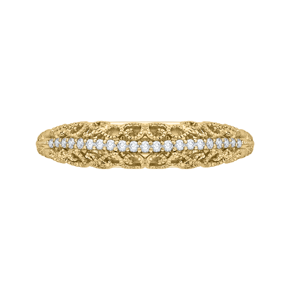 Round Diamond Wedding Band in 14K Yellow Gold