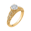 Round Diamond Engagement Ring in 14K Yellow Gold (Semi-Mount)