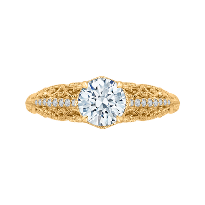 Round Diamond Engagement Ring in 14K Yellow Gold (Semi-Mount)