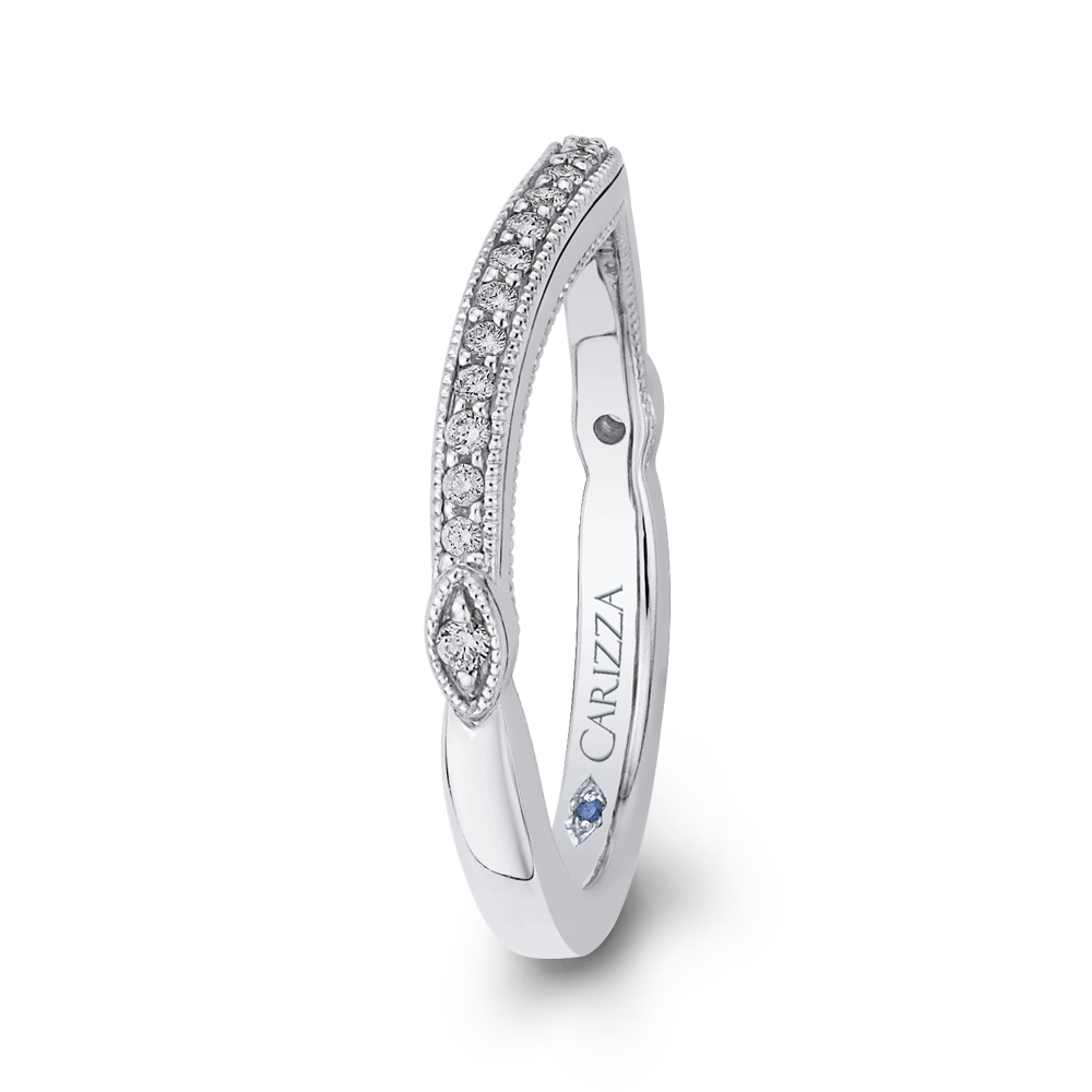 Round Diamond Wedding Band in 14K White Gold