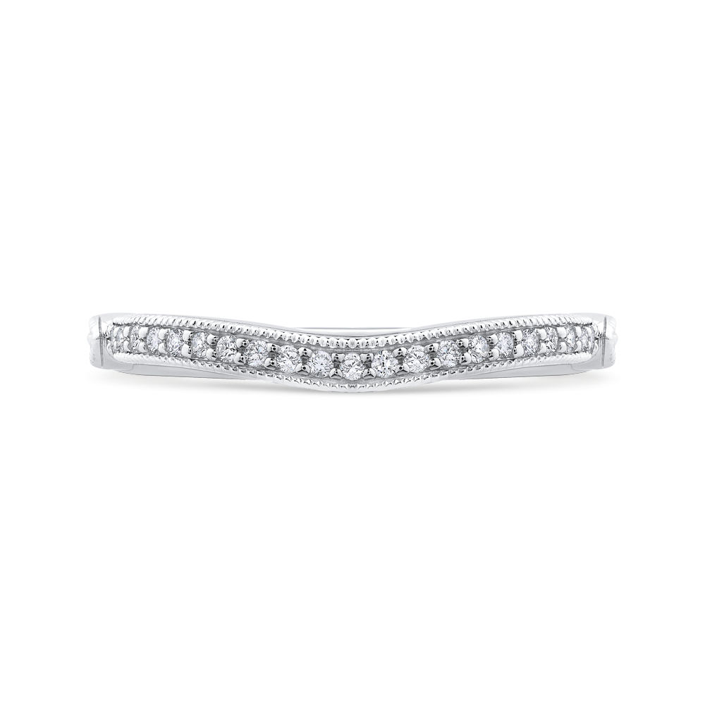 Round Diamond Wedding Band in 14K White Gold