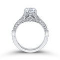 Diamond Vintage Engagement Ring in 14K White Gold (Semi-Mount)