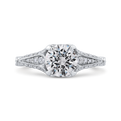 Diamond Vintage Engagement Ring in 14K White Gold (Semi-Mount)