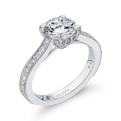 Round Diamond Classic Engagement Ring in 14K White Gold (Semi-Mount)