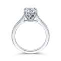 Round Diamond Classic Engagement Ring in 14K White Gold (Semi-Mount)