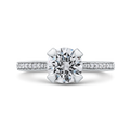 Round Diamond Classic Engagement Ring in 14K White Gold (Semi-Mount)