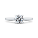 Round Diamond Classic Engagement Ring in 14K White Gold (Semi-Mount)