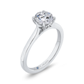 Round Diamond Classic Engagement Ring in 14K White Gold (Semi-Mount)