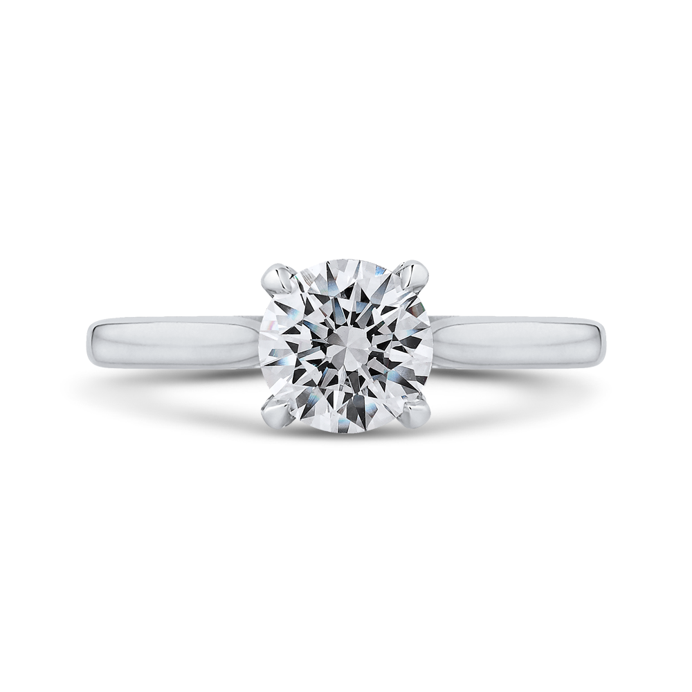 Round Diamond Classic Engagement Ring in 14K White Gold (Semi-Mount)