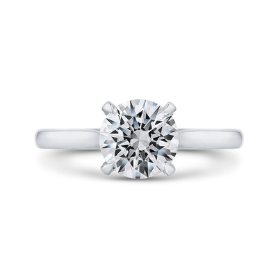 Round Diamond Classic Engagement Ring in 14K White Gold (Semi-Mount)