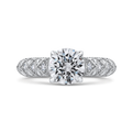 Round Diamond Cathedral Style Engagement Ring in 14K White Gold (Semi-Mount)