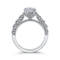 Round Diamond Cathedral Style Engagement Ring in 14K White Gold (Semi-Mount)