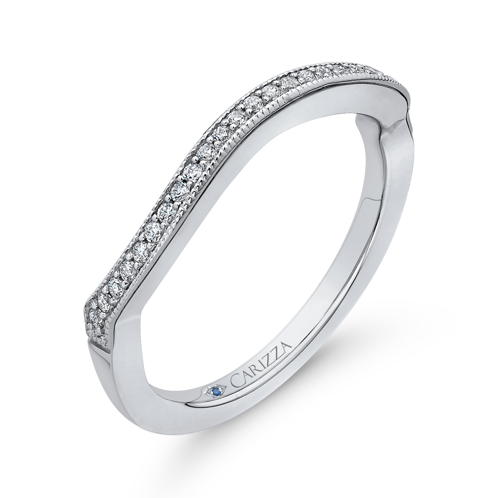 Round Diamond Half-Eternity Wedding Band in 14K White Gold