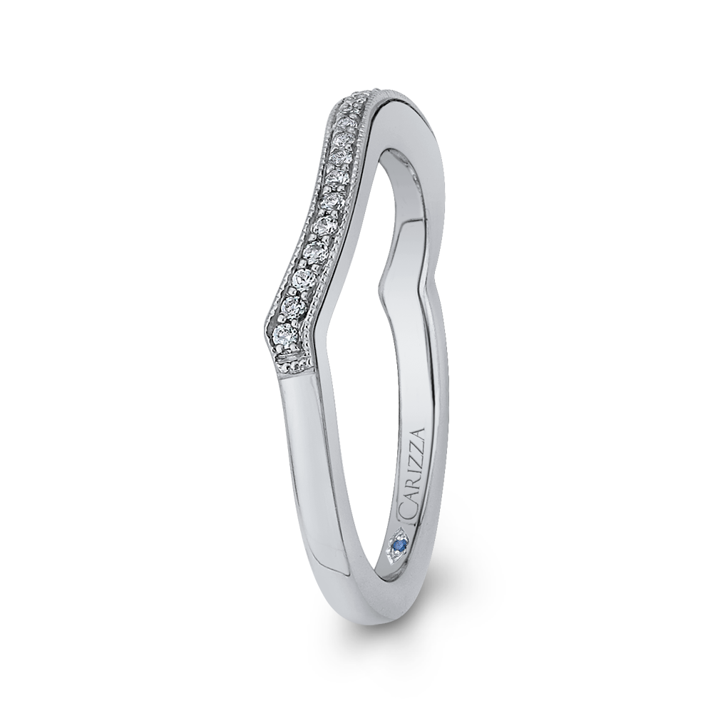 Round Diamond Half-Eternity Wedding Band in 14K White Gold