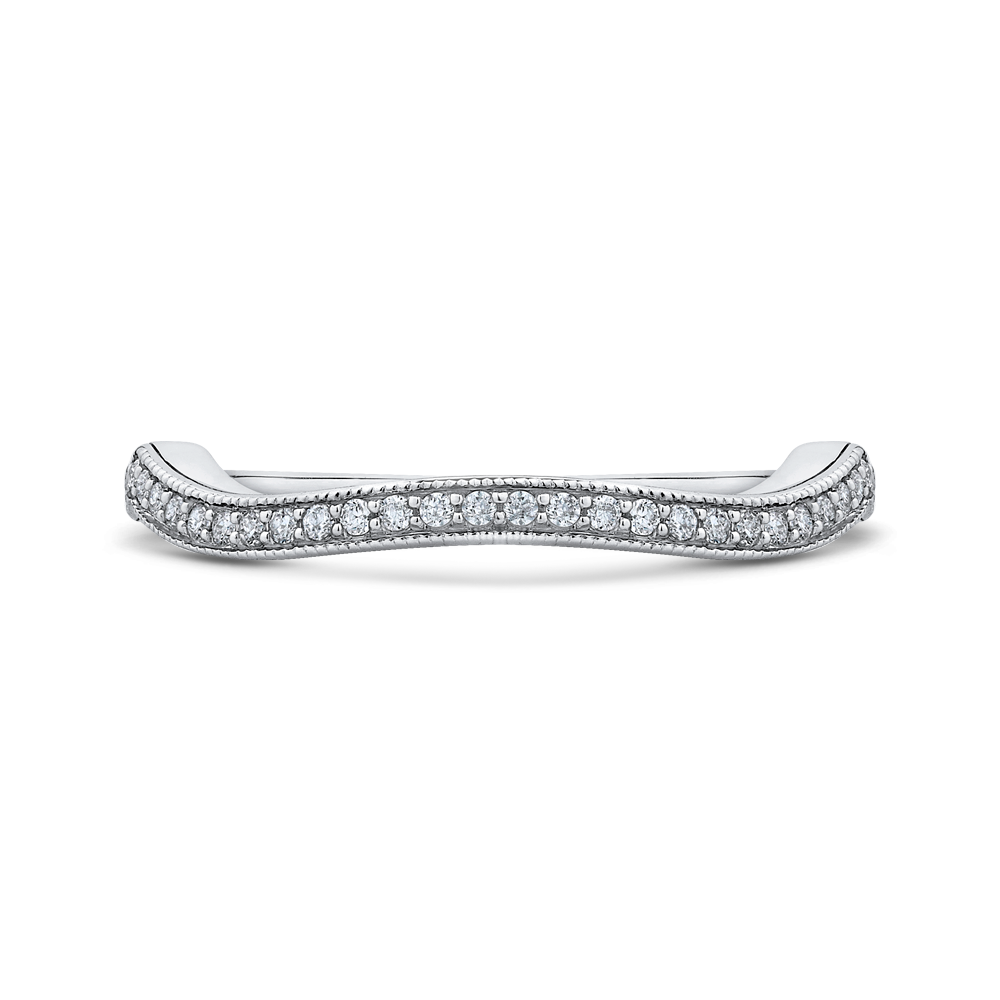 Round Diamond Half-Eternity Wedding Band in 14K White Gold