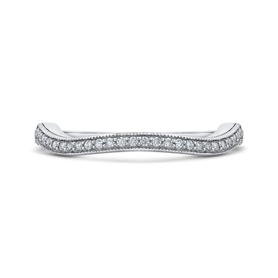 Round Diamond Half-Eternity Wedding Band in 14K White Gold