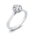 Round Diamond Classic Engagement Ring in 14K White Gold (Semi-Mount)