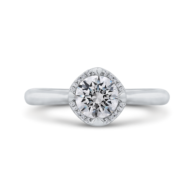 Round Diamond Classic Engagement Ring in 14K White Gold (Semi-Mount)