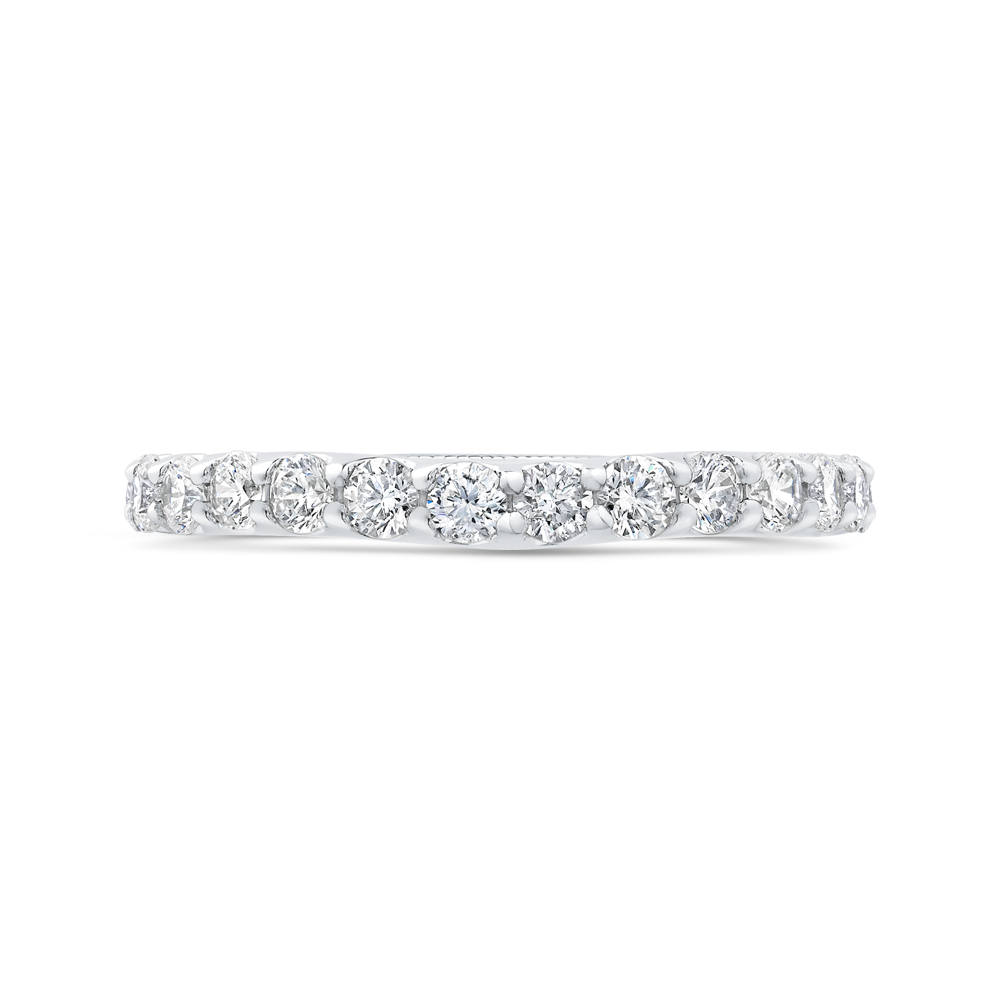 Round Diamond Wedding Band in 14K White Gold