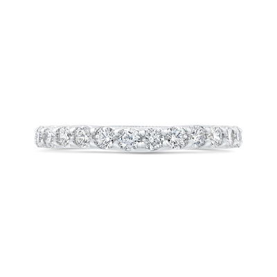 Round Diamond Wedding Band in 14K White Gold