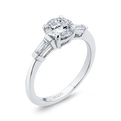 Round Diamond Classic Engagement Ring in 14K White Gold (Semi-Mount)