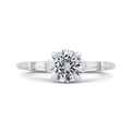 Round Diamond Classic Engagement Ring in 14K White Gold (Semi-Mount)