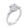 Round Diamond Classic Engagement Ring in 14K White Gold (Semi-Mount)