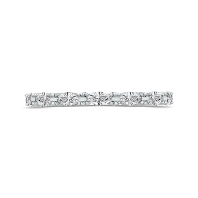 Marquise Cut Diamond Wedding Band in 14K White Gold