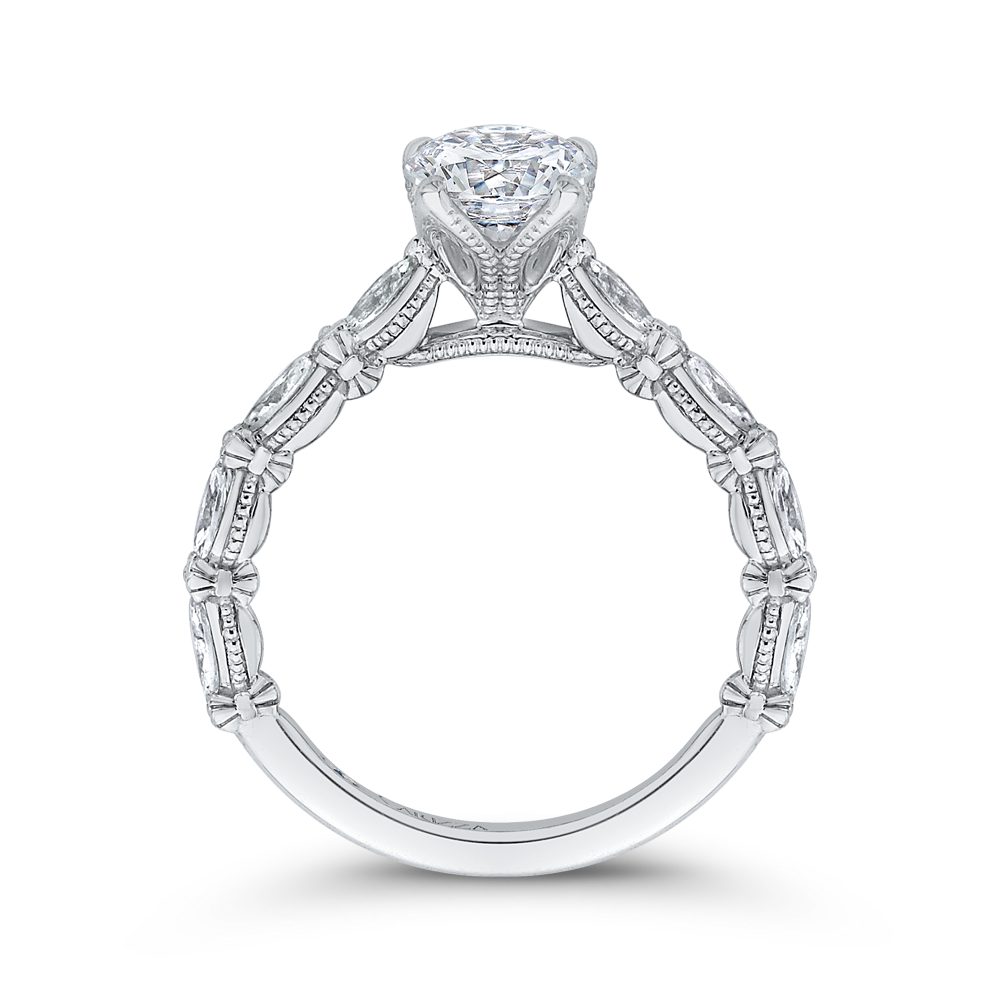 Diamond Engagement Ring in 14K White Gold (Semi-Mount)