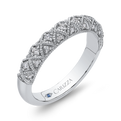 Round Diamond Half-Eternity Wedding Band in 14K White Gold