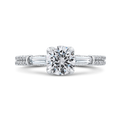 Round Diamond Engagement Ring in 14K White Gold (Semi-Mount)