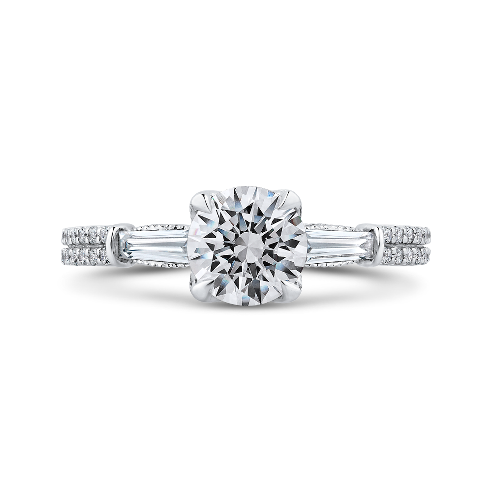 Round Diamond Engagement Ring in 14K White Gold (Semi-Mount)