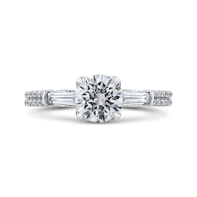 Round Diamond Engagement Ring in 14K White Gold (Semi-Mount)