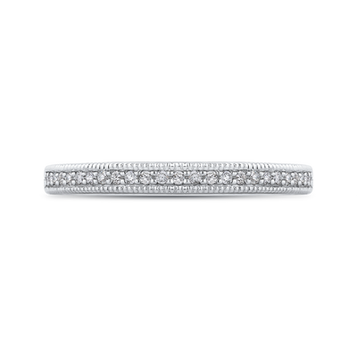 Round Diamond Half-Eternity Wedding Band in 14K White Gold