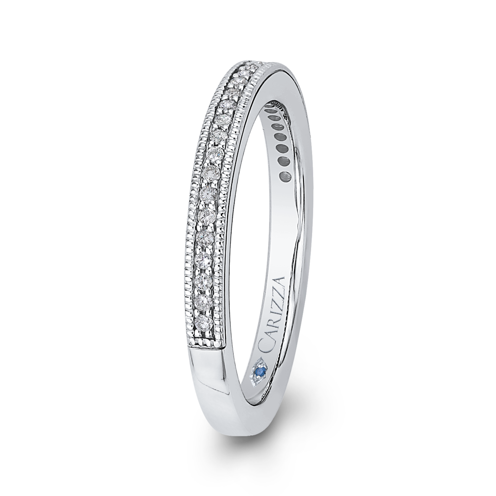 Round Diamond Half-Eternity Wedding Band in 14K White Gold