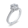 Round Diamond Halo Engagement Ring in 14K White Gold (Semi-Mount)