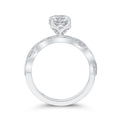 Round Diamond Floral Engagement Ring in 14K White Gold (Semi-Mount)