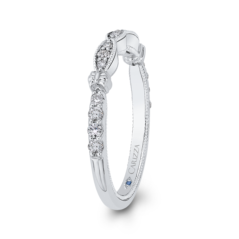 Round Diamond Half-Eternity Wedding Band in 14K White Gold