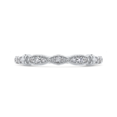 Round Diamond Half-Eternity Wedding Band in 14K White Gold