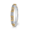 Round Diamond Eternity Wedding Band in 14K Two Tone Gold