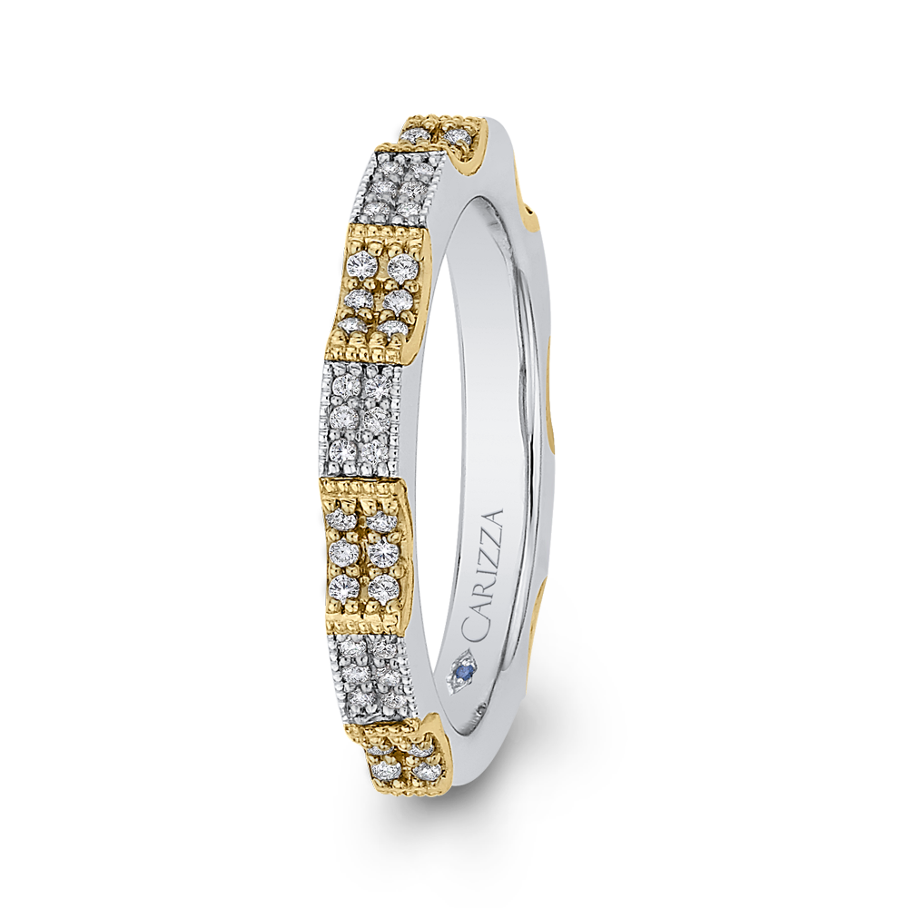 Round Diamond Eternity Wedding Band in 14K Two Tone Gold