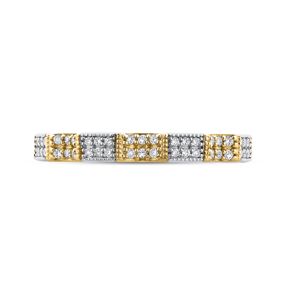 Round Diamond Eternity Wedding Band in 14K Two Tone Gold